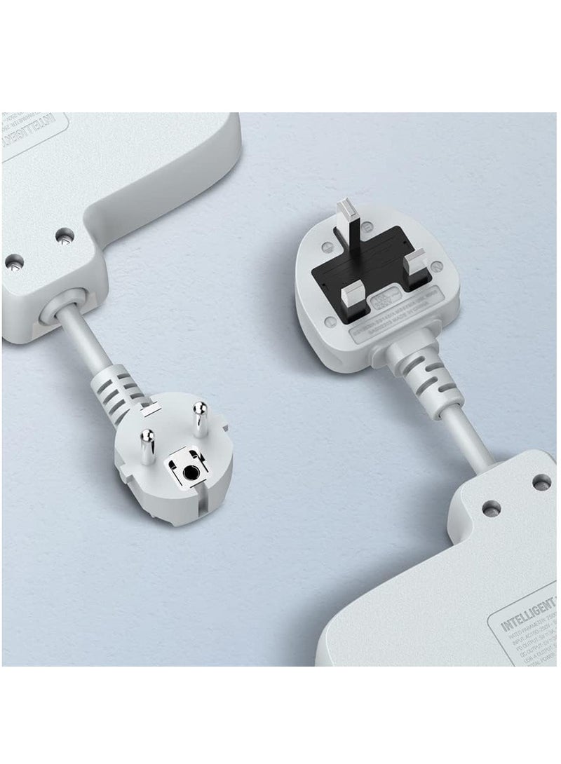 لدنيو مشترك كهرباء بـ4 منافذ USB ووصلة تمديد، بخاصية الحماية من التيار الزائد من لدنيو SC-2413 - لون ابيض - Image 3