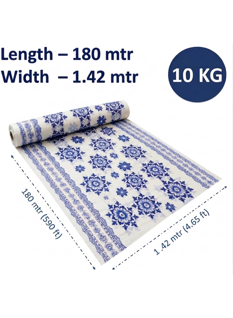 Houzi Sufra Roll Table Sheet Plastic Table cloth Printed Anti-Bacterial HDPE Disposable Table Sheet Reusable Dining Table Cover Assorted Color (180mtr x 1.42mtr x 10kg) - Image 2