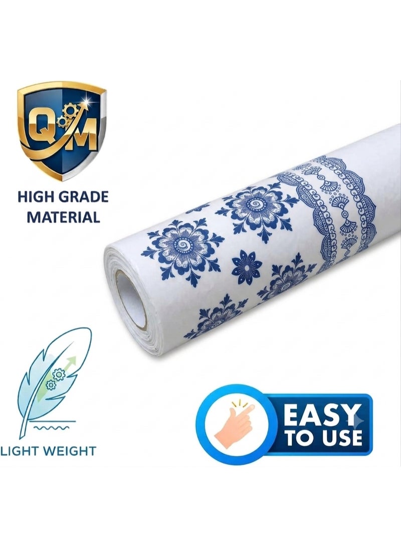Houzi Sufra Roll Table Sheet Plastic Table cloth Printed Anti-Bacterial HDPE Disposable Table Sheet Reusable Dining Table Cover Assorted Color (180mtr x 1.42mtr x 10kg) - Image 4