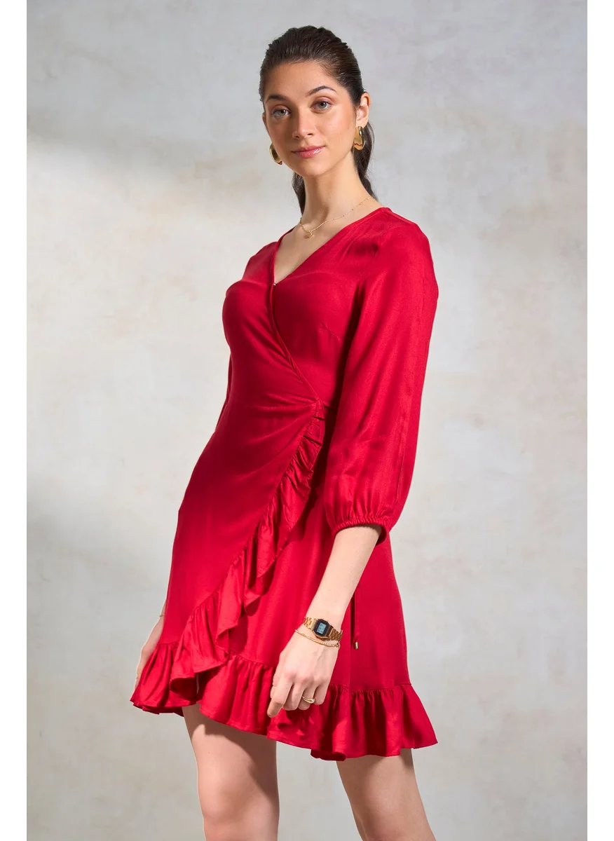 Virgio Virgio V-Neck Fit & Flare Dress