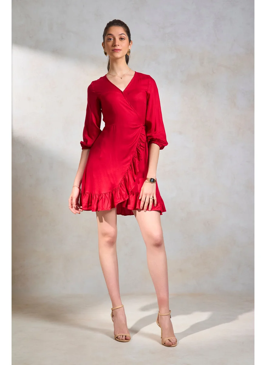 Virgio Virgio V-Neck Fit & Flare Dress