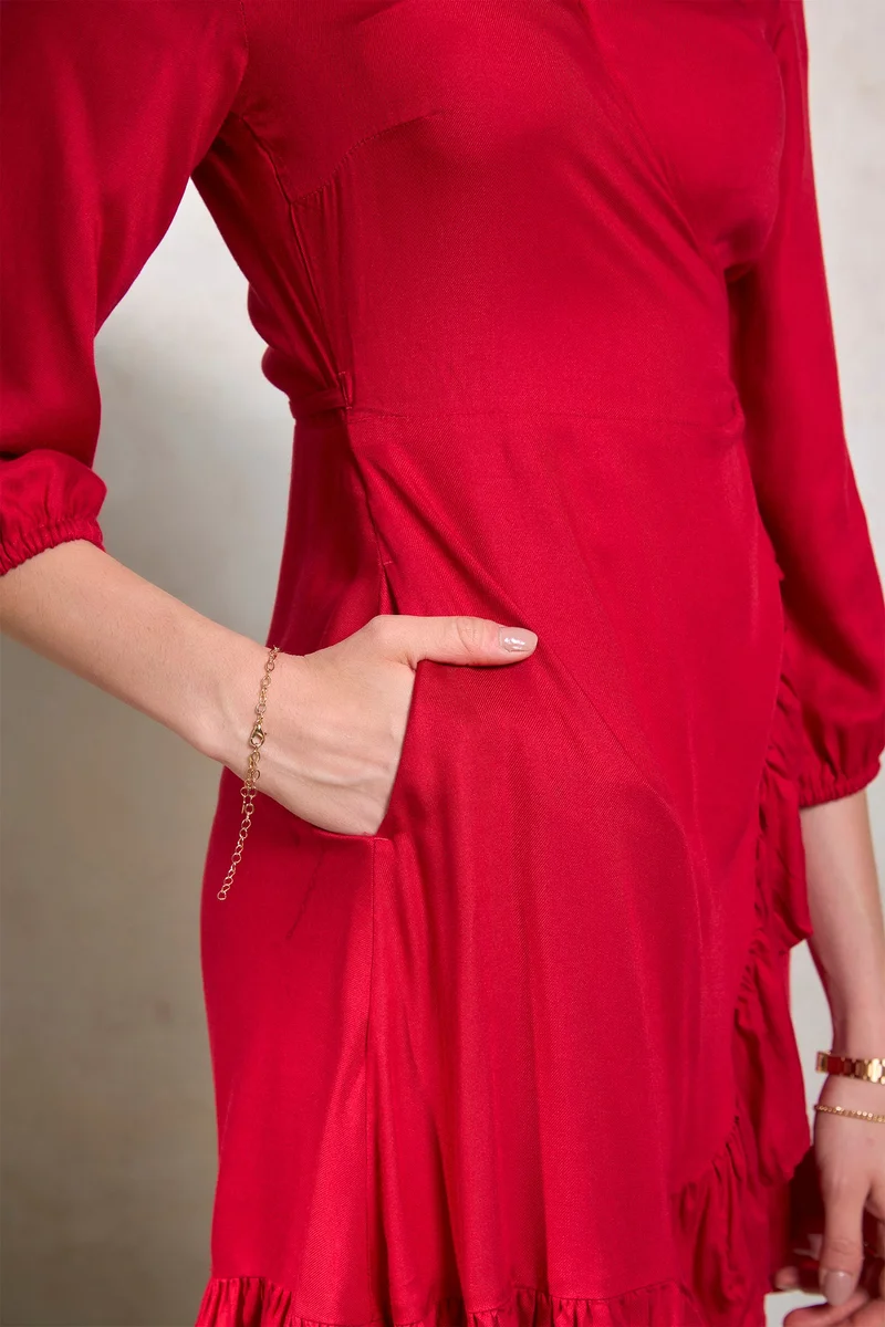 Virgio Virgio V-Neck Fit & Flare Dress