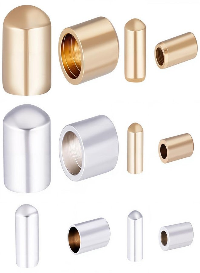 CREATCABIN 60 قطعة من 6 أنماط لنهاية الحبل من النحاس المطلي عيار 24 قيراطًا، أغطية طرفية لسلك العمود، أدوات تثبيت، أغطية طرفية لخرز القلائد والأساور وصناعة المجوهرات 2 مم، 2.5 مم، 4 مم - فضي، ذهبي - Image 1