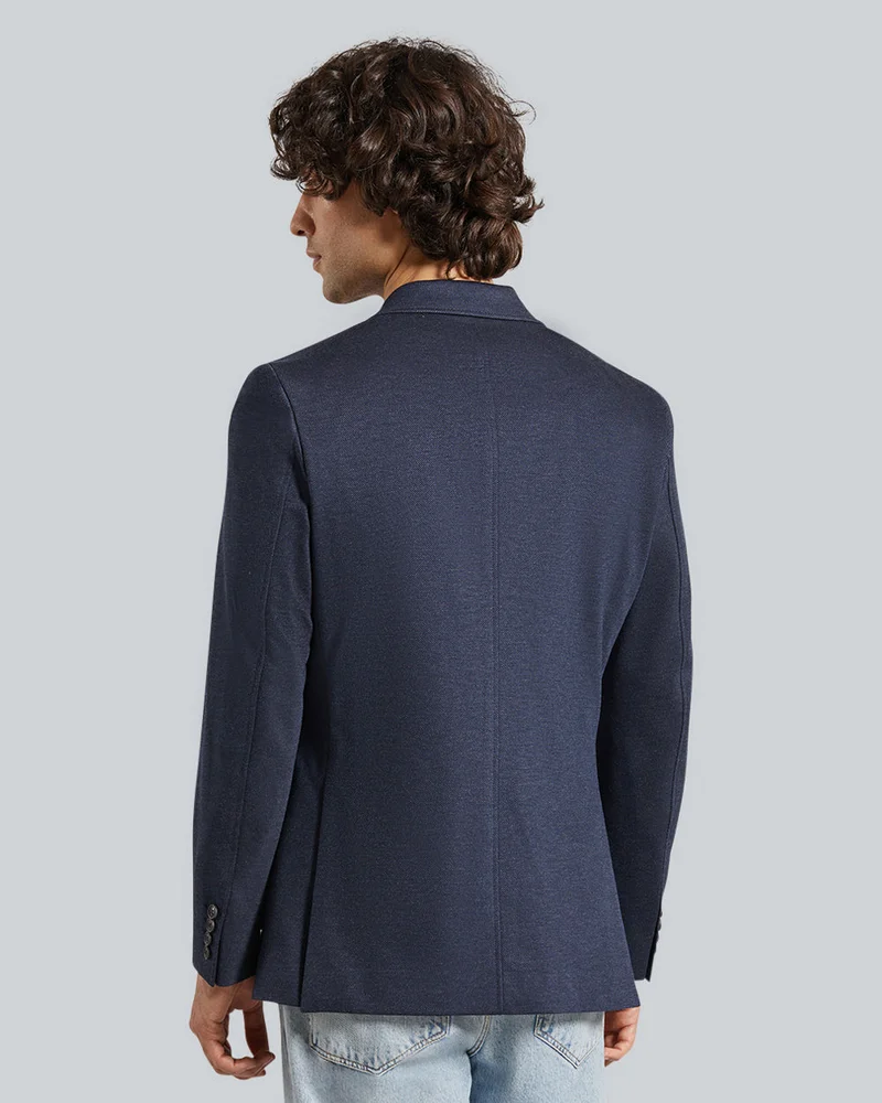 GANT Gant Slim Two-Toned Twill Jersey Blazer – Tailored Cut, Textured Fabric