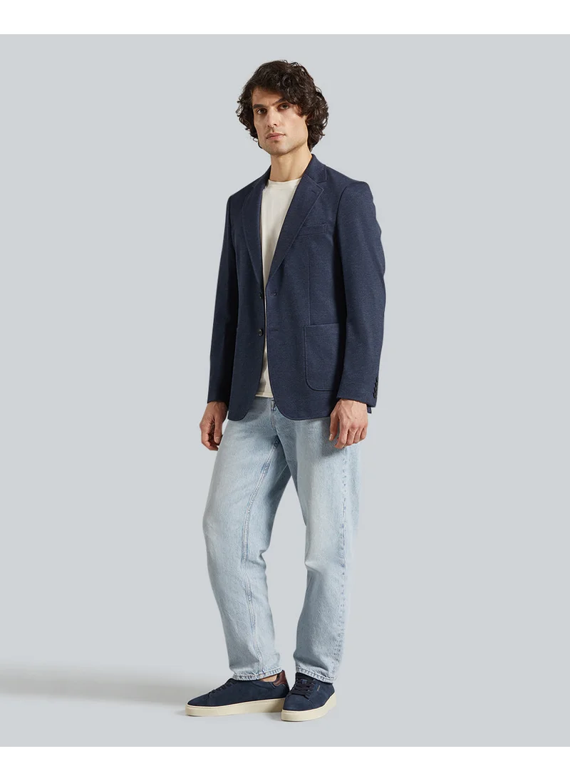 غانت Gant Slim Two-Toned Twill Jersey Blazer – Tailored Cut, Textured Fabric