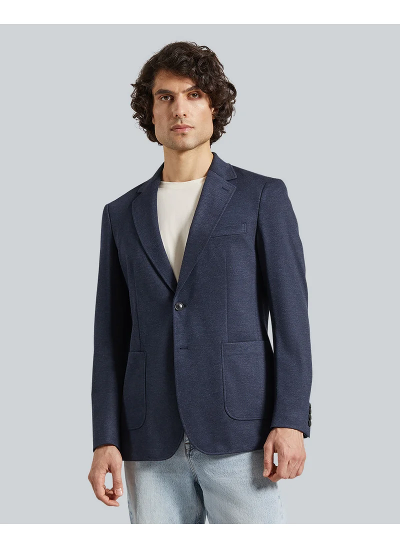 غانت Gant Slim Two-Toned Twill Jersey Blazer – Tailored Cut, Textured Fabric