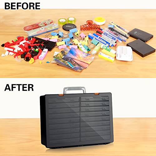 Gbivbe Photo Storage Box 4" x 6", 18 Inner Extra Large Photo Case Large Photo Organizer Acid-Free Photo Box Storage Photo Keeper Photo Storage Case, Plastic Craft Storage Box for Photo Stickers Stamps Seeds (Black, 18 Boxes) - Image 3