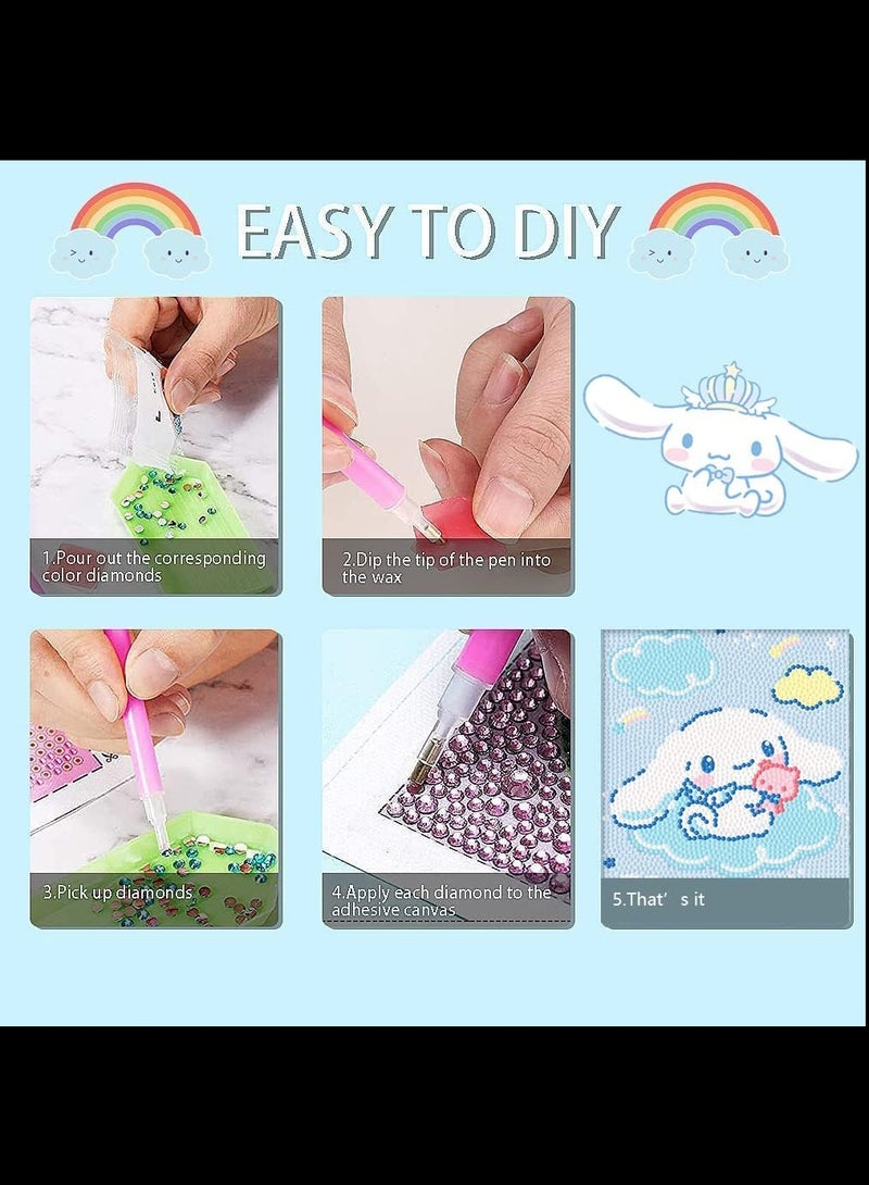 Cute 5D Diamond Art Kits with Frame,  DIY Painting Art for Adults Kids, Diamond Arts and Crafts Sets, Big Gem Full Drill Diamond Dots for Women  - Image 3