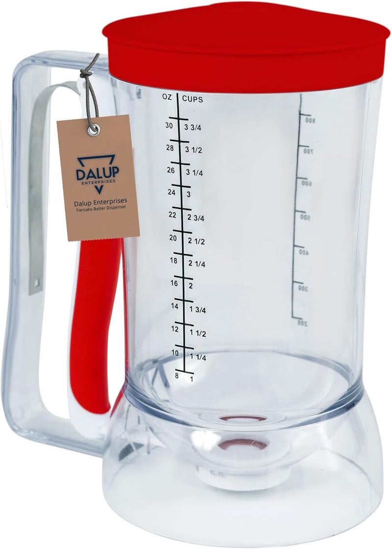 Dalup Enterprises Mess-Free Pancakes Pourer & Cupcake Batter Dispenser | 4 Cup Capacity | Precision Pour Control & Easy-Squeeze Handle | BPA-Free Kitchen Tool for Waffles, Crepes & Muffins - Image 1