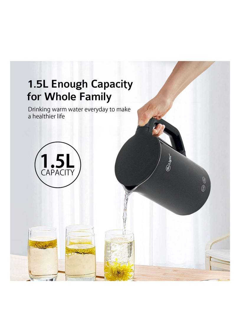 Mr. Light Mr.Light Household Touch Screen LED Display Double Layer Electric Kettle Stainless Steel With Auto Shut-Off 1.5 L 1500 W Black - Image 4