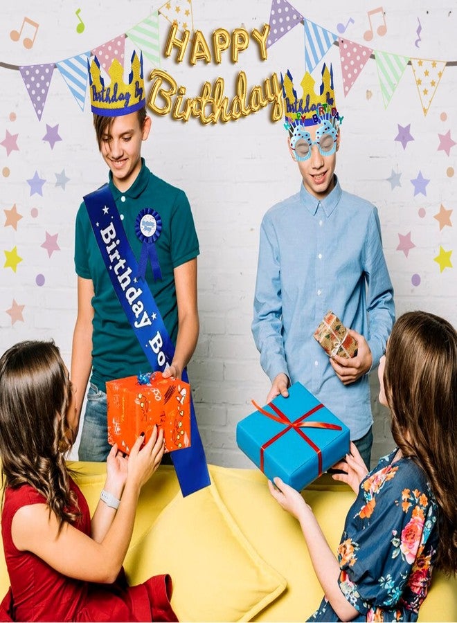 YumSur Birthday Hat Set for Boys - King Crown Sash Button Pins, Party Accessory Dress Up Set - Image 5