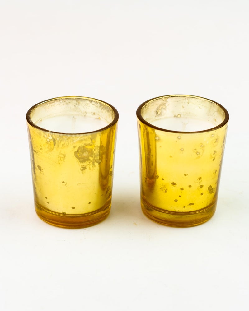 AURA DECOR AuraDecor Golden Mercury Votive Glass Candle || Jasmine Fragrance || Aromatheraphy || Corporate Gifting || Aroma Gift Set || Hand Poured Candle || Burn Upto 10 Hour (Set of 2) - Image 5