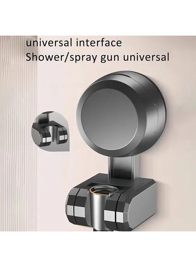 Grey Suction Cup Shower Holder Portable Bathroom Accessory Enhanced Stability Flexibility - Image 5