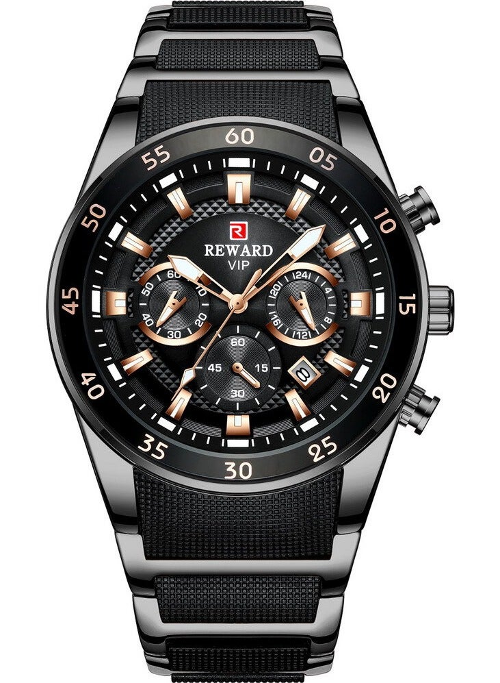 REWARD Mens Wrist Watches, Luxury Fashion Analog Quartz Watch, Classic Big Face Chronograph Waterproof Luminous Date Stainless Business Watches for Men - Image 1