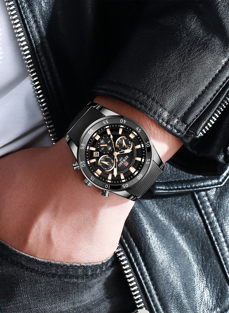 REWARD Mens Wrist Watches, Luxury Fashion Analog Quartz Watch, Classic Big Face Chronograph Waterproof Luminous Date Stainless Business Watches for Men - Image 3