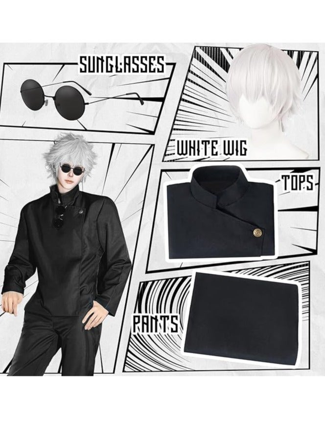 عام زي لعب الأدوار في المدرسة الثانوية للرجال-مجموعة لعب الأدوار اليابانية للبالغين مع شعر مستعار ونظارات - Image 2