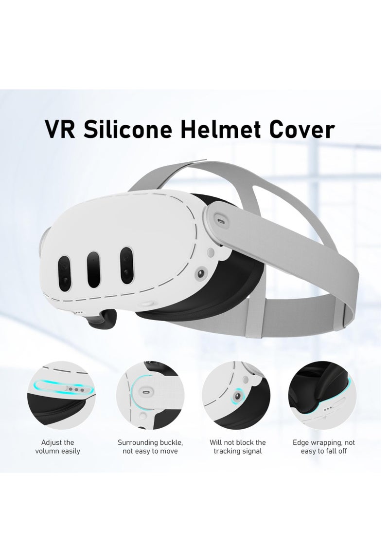 Generic - Goggles Protection Anti-Scratch Gaming Accessories Preventing Dust Collisions Compatible for Meta Quest3 VR Headset White Silicone - Image 1
