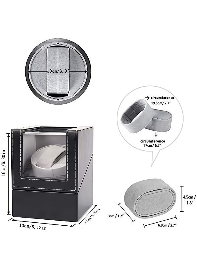 كيل › علبة لف ساعات أوتوماتيكية فاخرة للرجال جلد PU محرك صامت طاقة مزدوجة هدية عرض وتخزين الساعات - Image 5