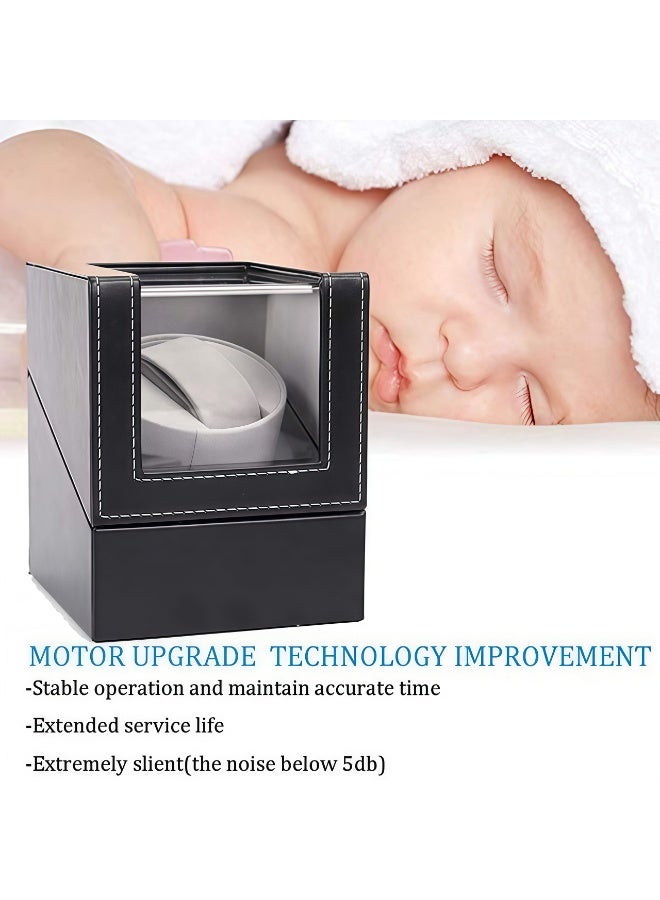 كيل › علبة لف ساعات أوتوماتيكية فاخرة للرجال جلد PU محرك صامت طاقة مزدوجة هدية عرض وتخزين الساعات - Image 4