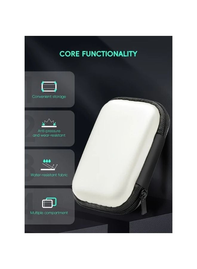 White Handheld Game Console Protective Case Waterproof Non Slip Fabric Multiple Compartment Organizer - Image 5