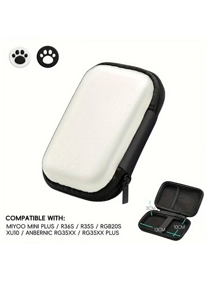 White Handheld Game Console Protective Case Waterproof Non Slip Fabric Multiple Compartment Organizer - Image 1