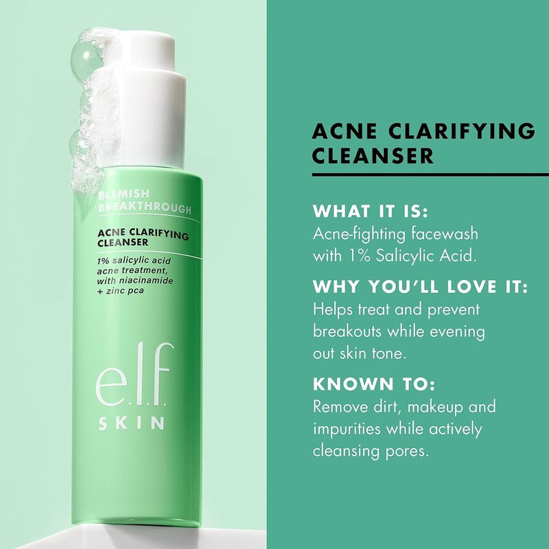 elf e.l.f. SKIN Blemish Breakthrough Clarifying Cleanser, Gel Cleanser For Removing Makeup, Controlling Oil & Clarifying Pores, 1% Salicylic Acid - Image 5