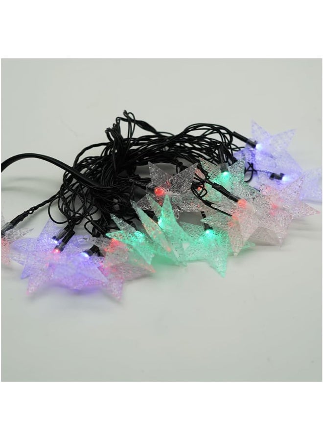 ALLTEC LED String Lights, Crystal Star Shape, Multi Color, 5 Meters Long with 20 LED Lights, Decorative Lighting - Image 4