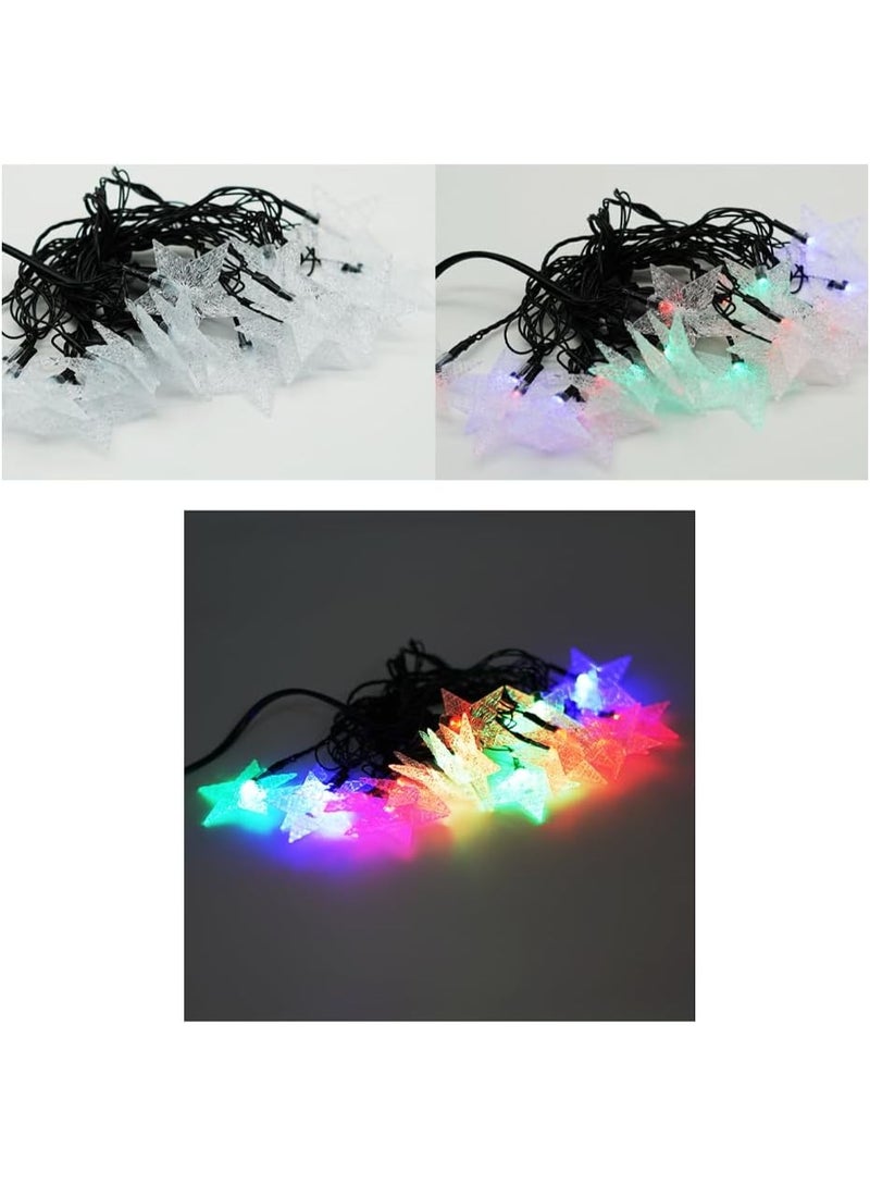 ALLTEC LED String Lights, Crystal Star Shape, Multi Color, 5 Meters Long with 20 LED Lights, Decorative Lighting - Image 3