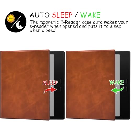 GOVTVA Magnetic Leather Case for 7'' Onyx Boox Go 7 / Boox Tablet Go Color 7 (Gen II/Gen I 2025/2024) /Boox Page Ultra-Thin Lightweight Cover with Auto Sleep/Wake & Magnetic Closure (Vintage Brown) - Image 5