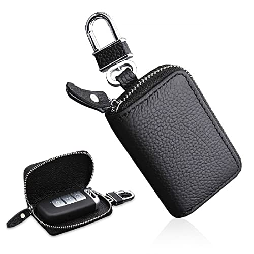 PALAY Car Key Case Protection Leather Car Smart Keychain Coin Holder Auto Remote Car Key Holder For Women And Men Gifts For Men(8.5X5.2Cm), Black - Image 1