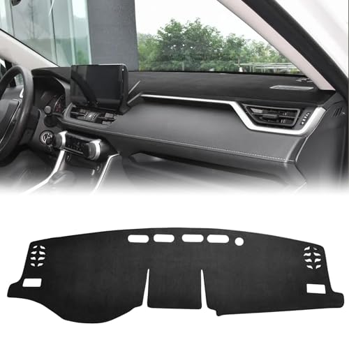 Bilisin Dashboard Cover Mat Compatible with Toyota RAV4 2019-2025 Non-Slip Suede Dash Board Pad for Toyota RAV4 No Glare Sunshade Protector Internal Accessories (Black) - Image 1