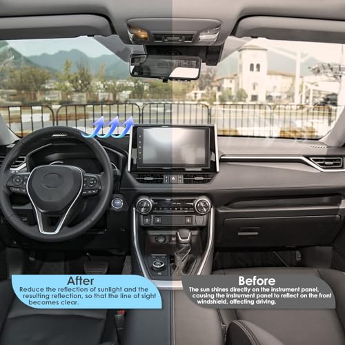 Bilisin Dashboard Cover Mat Compatible with Toyota RAV4 2019-2025 Non-Slip Suede Dash Board Pad for Toyota RAV4 No Glare Sunshade Protector Internal Accessories (Black) - Image 5