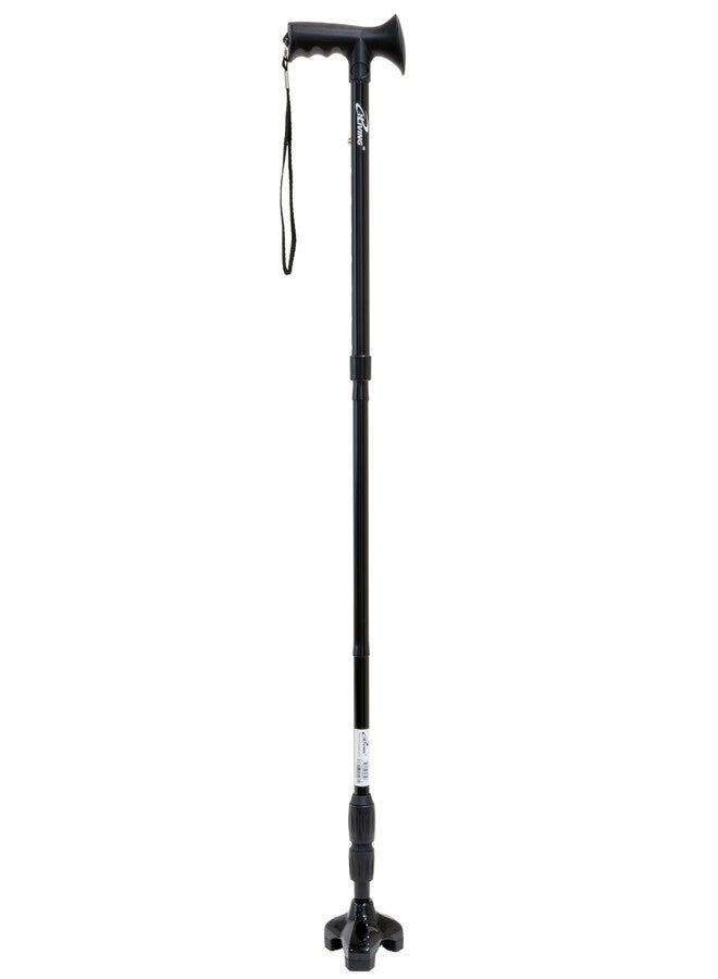 iLiving Walking Cane for Men and Women Foldable, Adjustable, and Free-Standing with Pivot Tip, Heavy-Duty Design Support up to 300 Pounds, Black - Image 1
