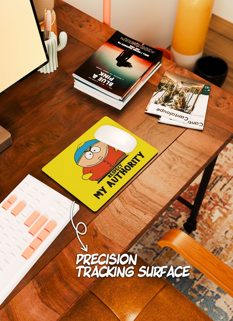 LOUD UNIVERSE Rectangular Desk Mouse Pad Eric Cartman Respect My Authority Quote Non-Slip Rubber Base Mouse Pad - Image 4