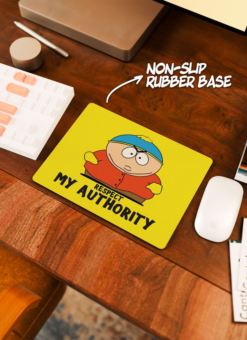 LOUD UNIVERSE Rectangular Desk Mouse Pad Eric Cartman Respect My Authority Quote Non-Slip Rubber Base Mouse Pad - Image 3