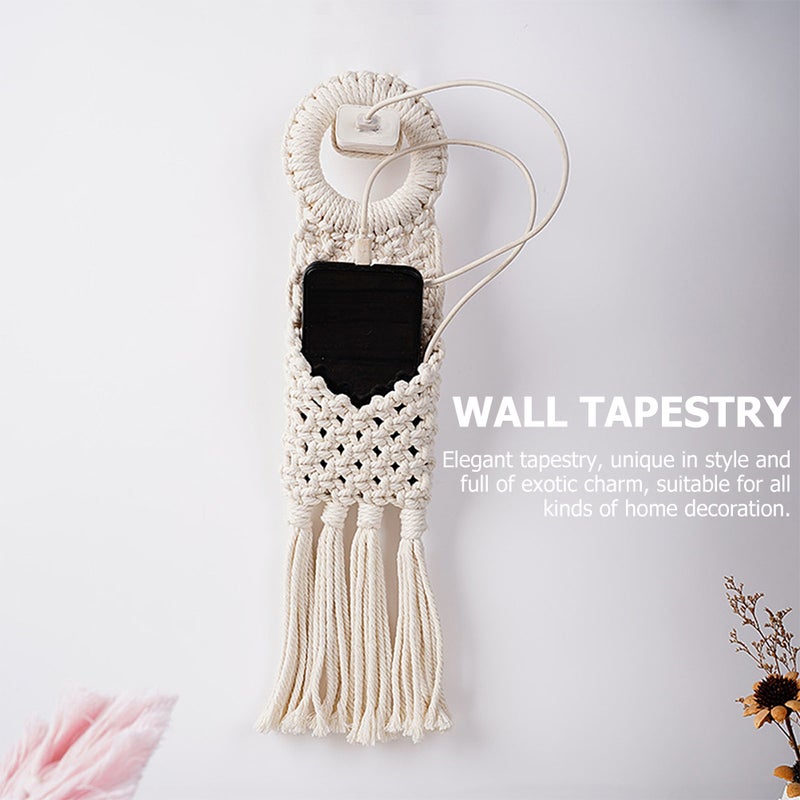 2pcs Woven Tapestry Doorknob Sundries Holder Wall Hanging Ornament Home Decoration - Image 2