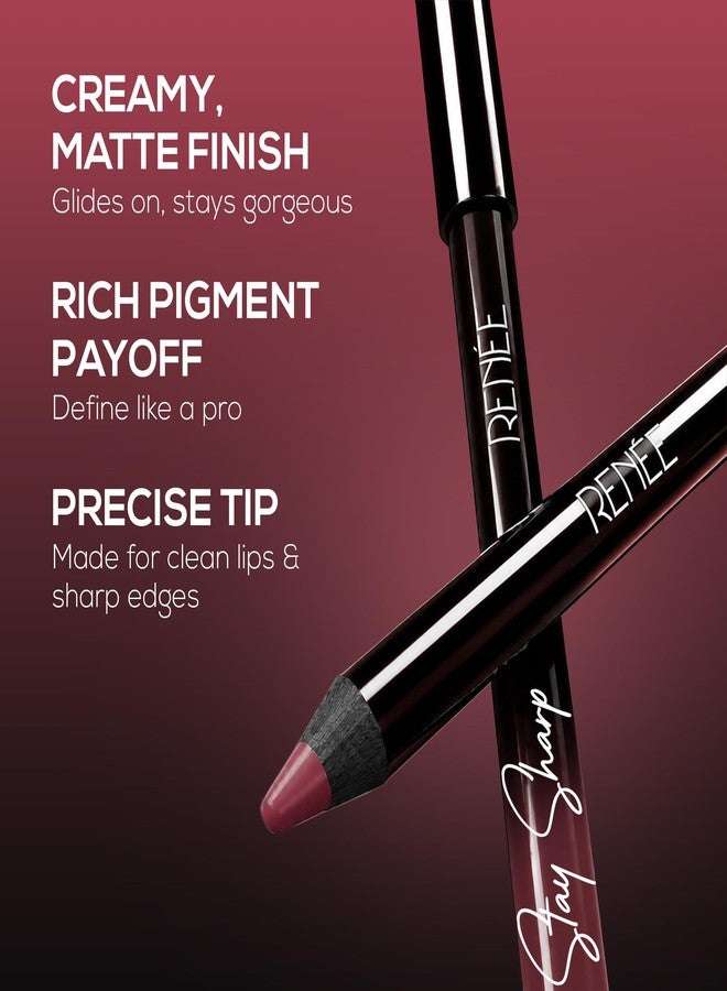 RENEE Stay Sharp Lip Liner- Mauve Muse | Creamy, Matte Lip Liner, Rich Pigment | Waterproof & Smudge-Resistant, Non-Drying & Long-Lasting | Easy Glide, One-Swipe Application | 1.4g - Image 3
