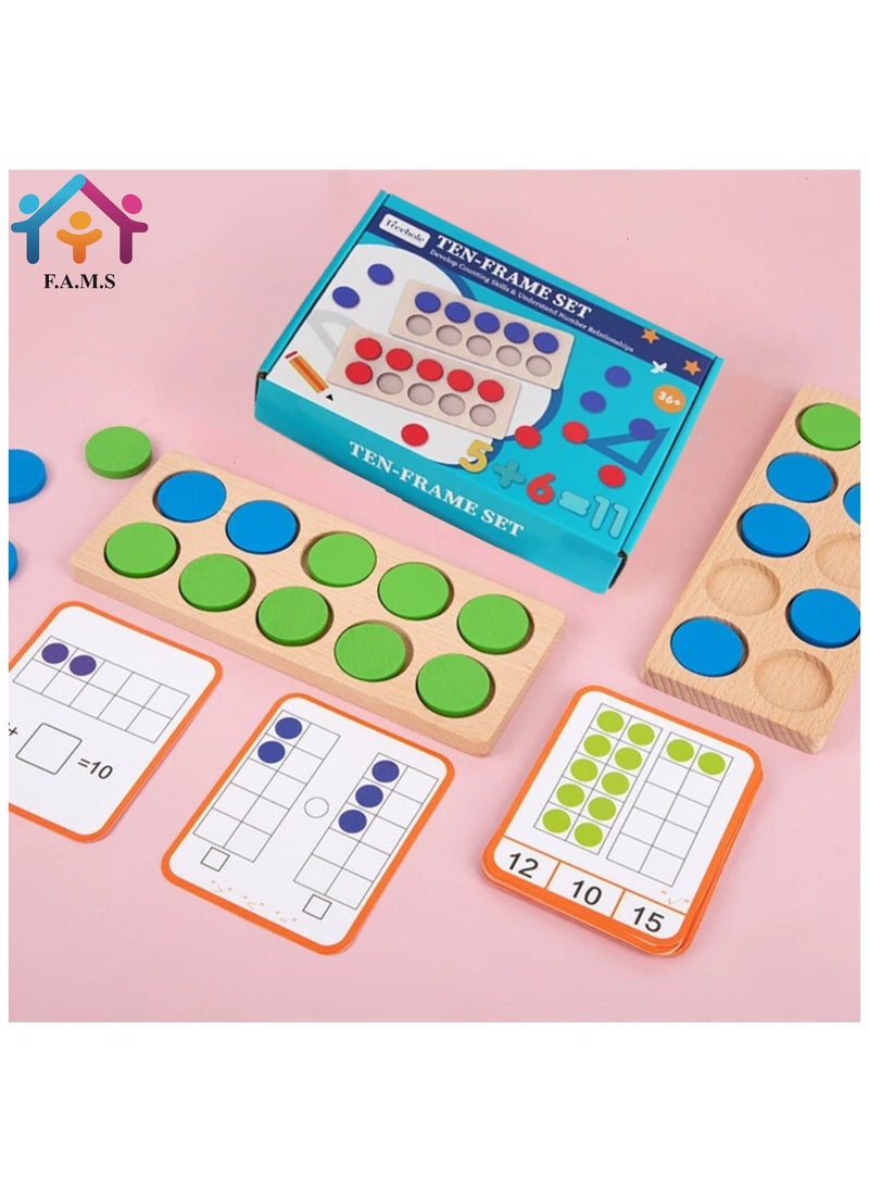 F.A.M.S Preschool Math Learning Early Education Montessori Wooden Toy Addition and Subtraction Wooden Math Games for Children  - Image 2