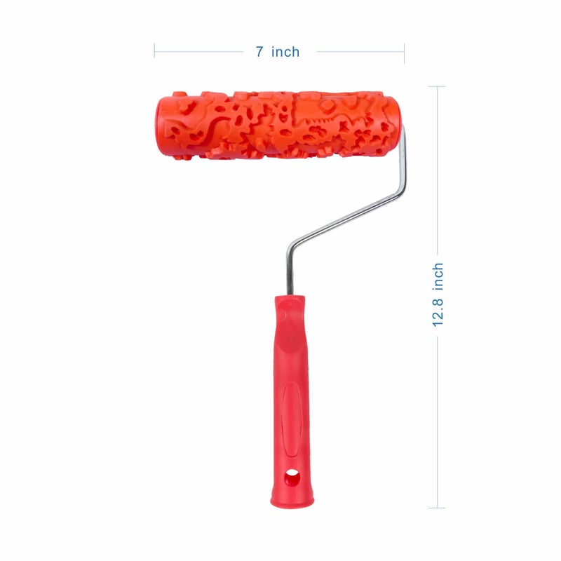 Nichiyo 7'' Patterned Roller for Wall Decoration Classic Brick Embossing Texture Rubber Roller(EG323T-A) - Image 3