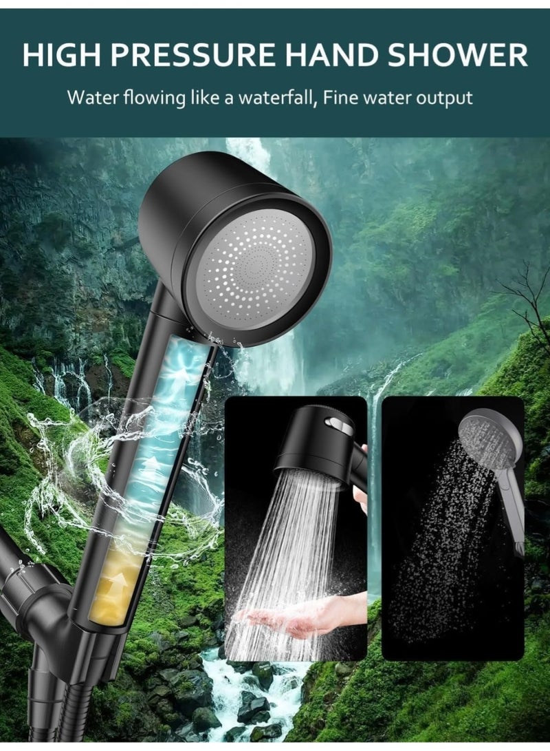 LIMOS Filtered Shower Head with Handheld - 18 Stage Filter High Pressure Shower Head, 3 Spray Modes with Hose & Massage Brush, Remove Chlorine & Hard Water, 1.8 GPM Water Saving - Gray - Image 5