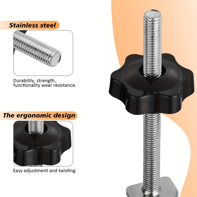 M8 Plum Blossom Pure Copper T-Shaped Screw 5Pairs Set For 19Mm 30 45 Woodworking Track - Image 2