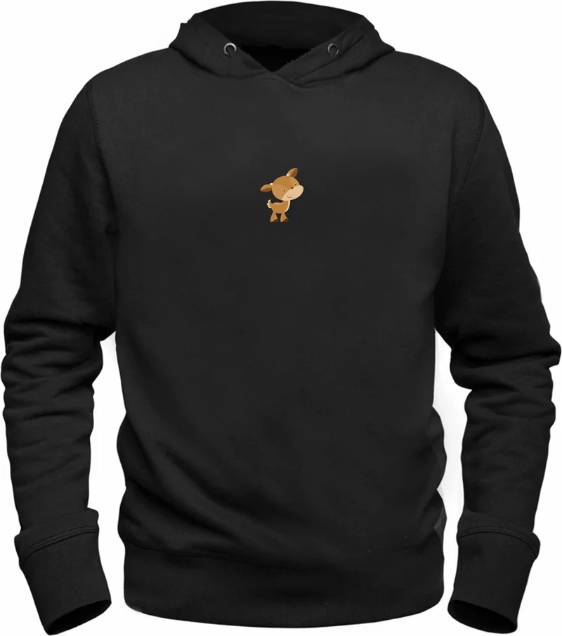 Alfa Tshirt Animal Gazelle Digital Printed Black Sweatshirt