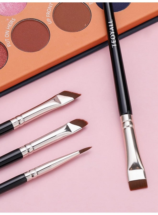 TEOYALL Eyeliner Brushes Set 4 Pcs Ultra Thin Slanted Angled Brush Precision Fine Point Eyeliner Brush Flat Eyebrow Brush (4 Eyeliner Brushes) - Image 2