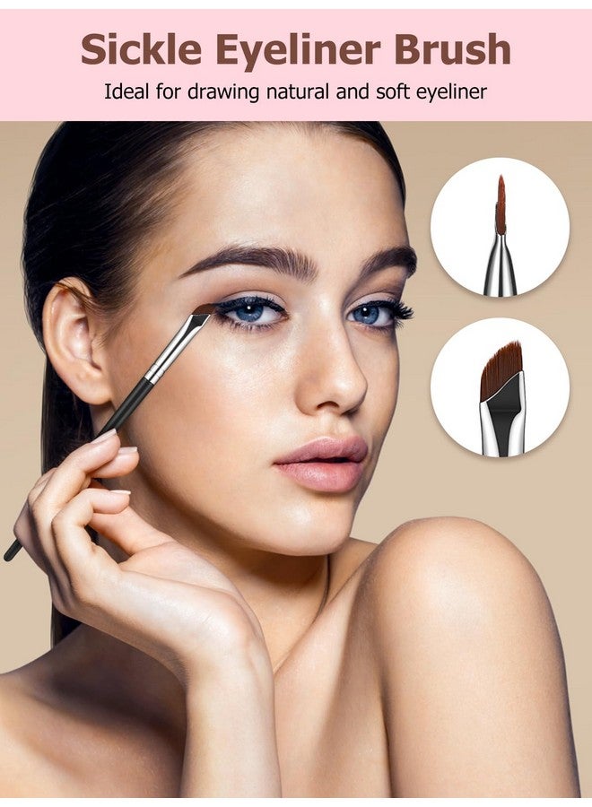 TEOYALL Eyeliner Brushes Set 4 Pcs Ultra Thin Slanted Angled Brush Precision Fine Point Eyeliner Brush Flat Eyebrow Brush (4 Eyeliner Brushes) - Image 5