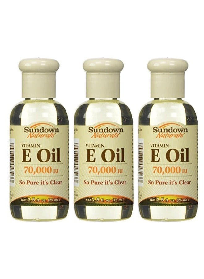 سن داون ناتشورالز 3عبوات زيت فيتامين E للبشرة 70,000 IU الحجم 75x3مل - Image 1