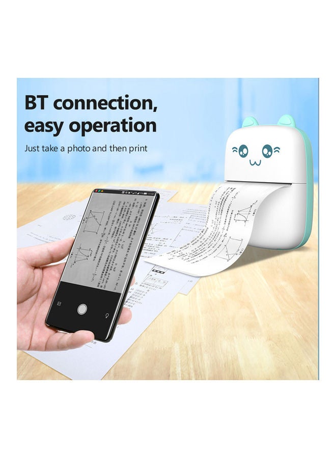 Mini Portable Thermal Printer Blue/White - Image 2