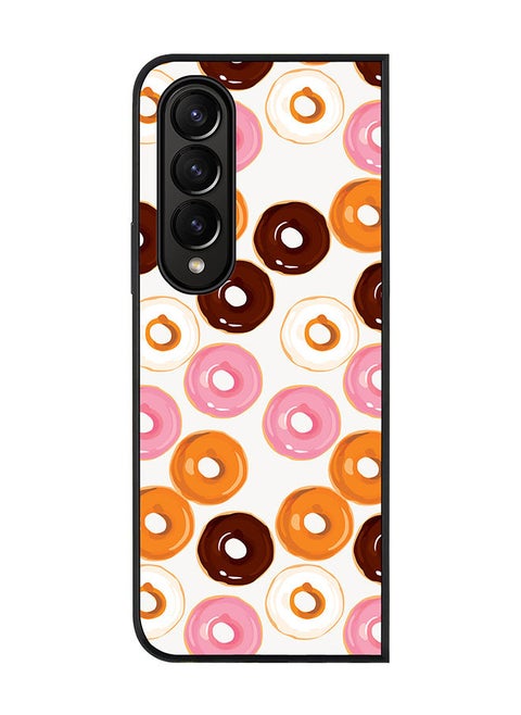 Rugged Black edge case for Samsung Galaxy Z Fold4 Slim fit Soft Case Flexible Rubber Edges Anti Drop TPU Gel Thin Cover - Donut Drops