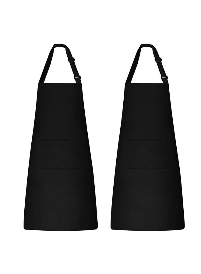 Two-pack kitchen cooking aprons, adjustable bib-style soft chef aprons with two pockets, oil and water resistant, unisex. - Image 2