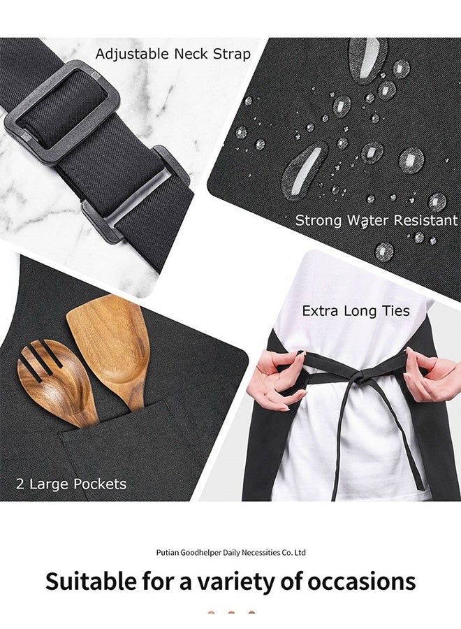 Two-pack kitchen cooking aprons, adjustable bib-style soft chef aprons with two pockets, oil and water resistant, unisex. - Image 5