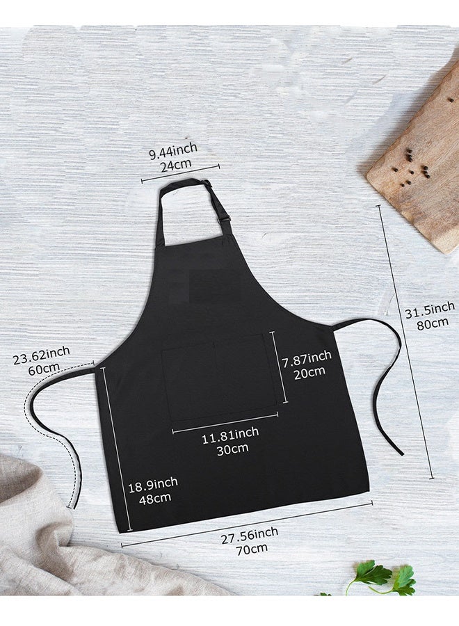 Two-pack kitchen cooking aprons, adjustable bib-style soft chef aprons with two pockets, oil and water resistant, unisex. - Image 4